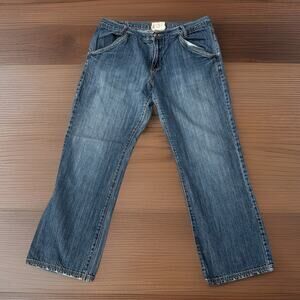 CHOR Jeans Size 38 Dark Blue Cotton Pants Y2K 1990s Under Pockets Design